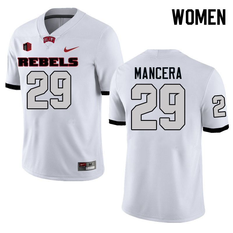 Women #29 Isaac Mancera UNLV Rebels College Football Jerseys Stitched-White